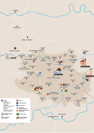 Carte touristique - Cœur de Bastides Esprit Sud Périgord