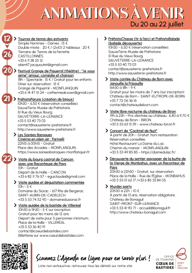 Events from 20 to 28 July
