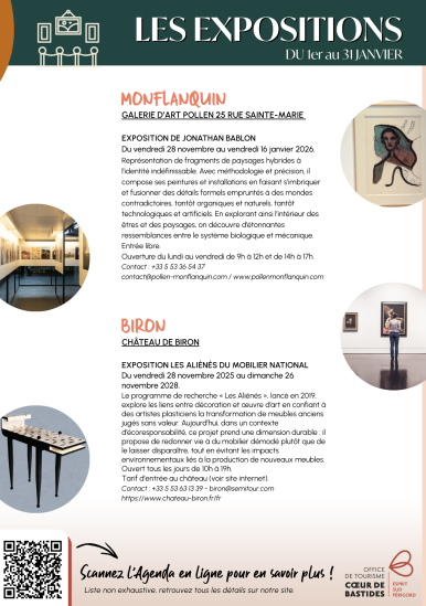 Exhibitions from 1 to 31 January 2026