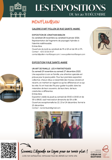 Exhibitions from 1 to 31 December 2025