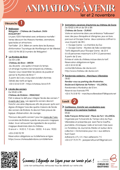 Evenementen van 1 tot en met 13 november